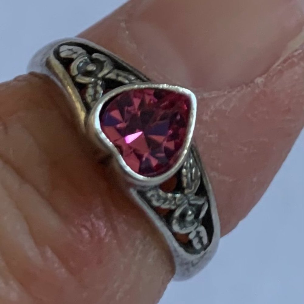 Heart Ruby Red Ring - image 1